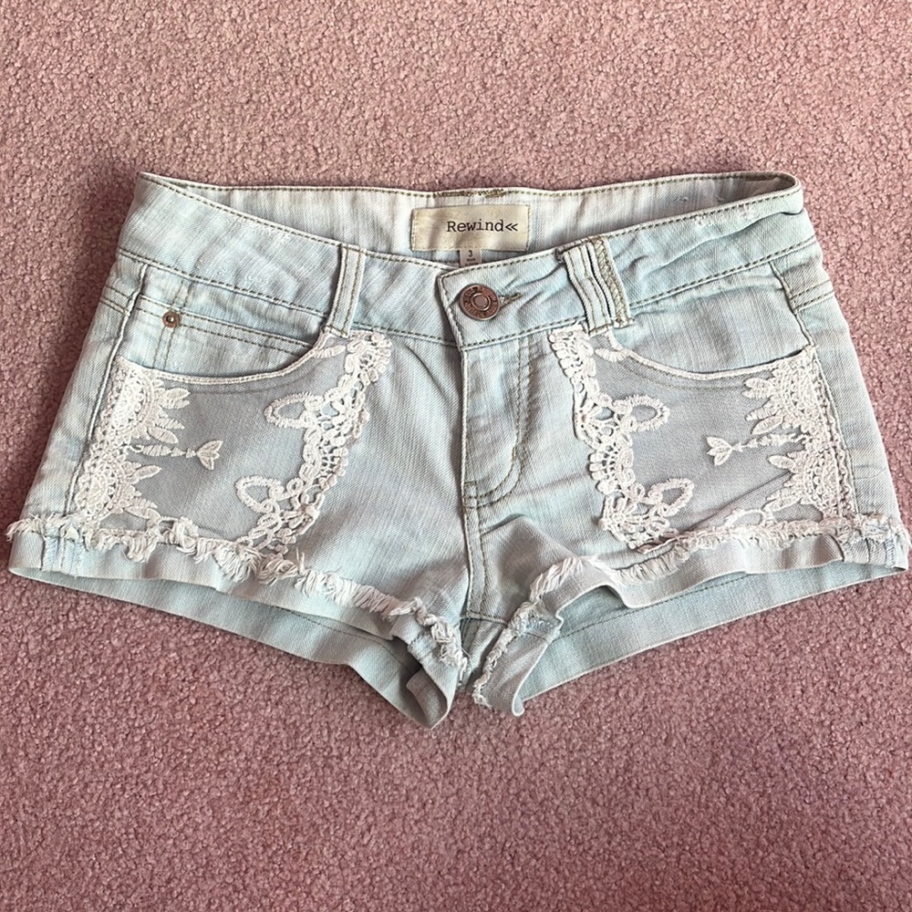 REWIND Jean Floral Shorts Size 3!
